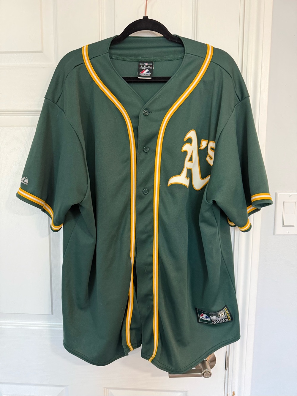 Oakland Athletics 2XL Green & Yellow Baseball Jersey